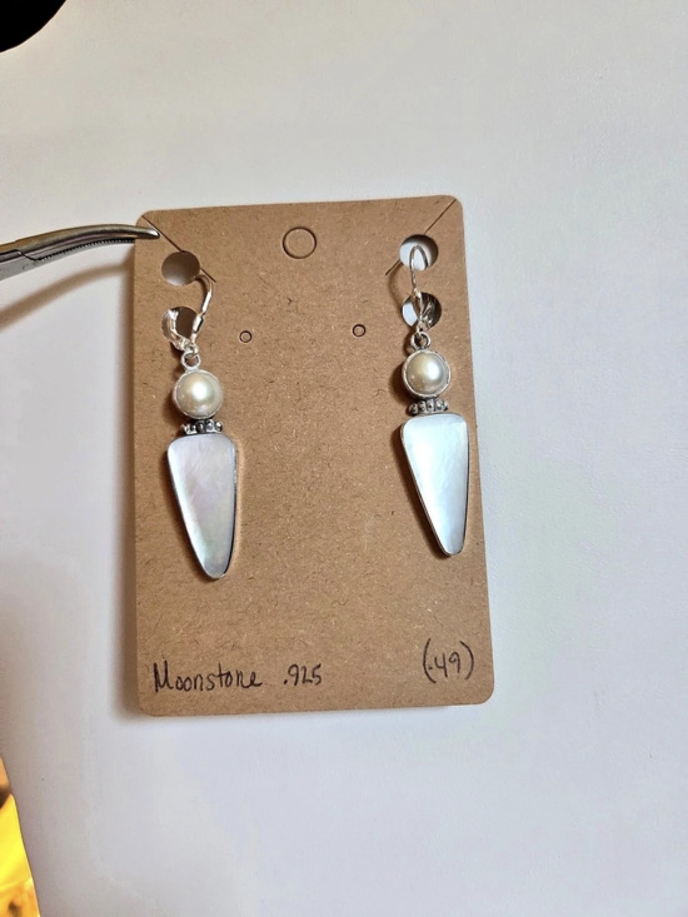 Sterling Silver And Moonstone Earrings